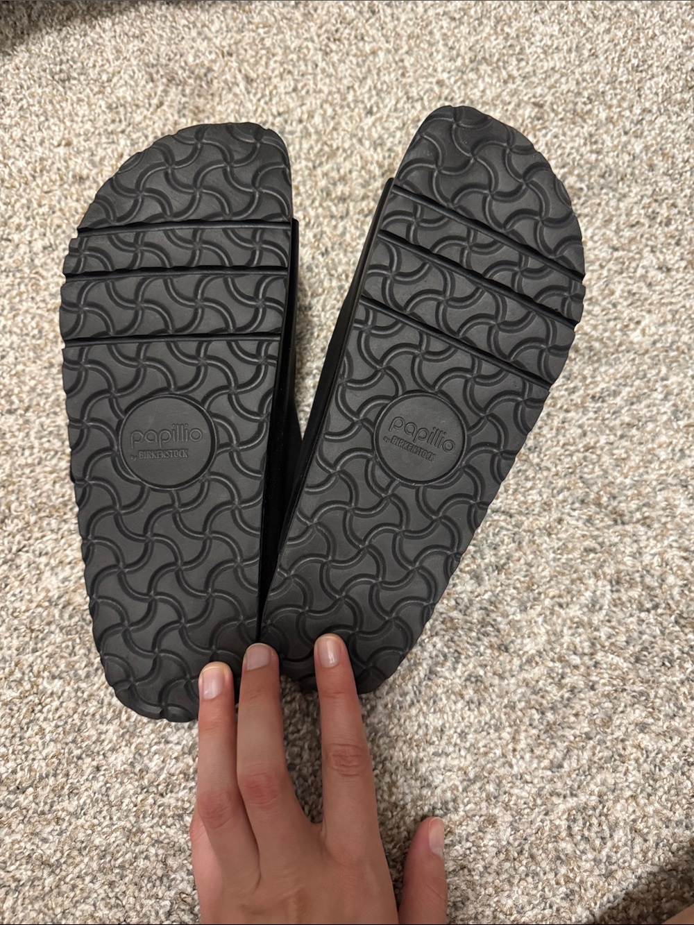 Papillio Black Two-Buckle Cork Footbed Slide Sandals - Picture 3 of 4